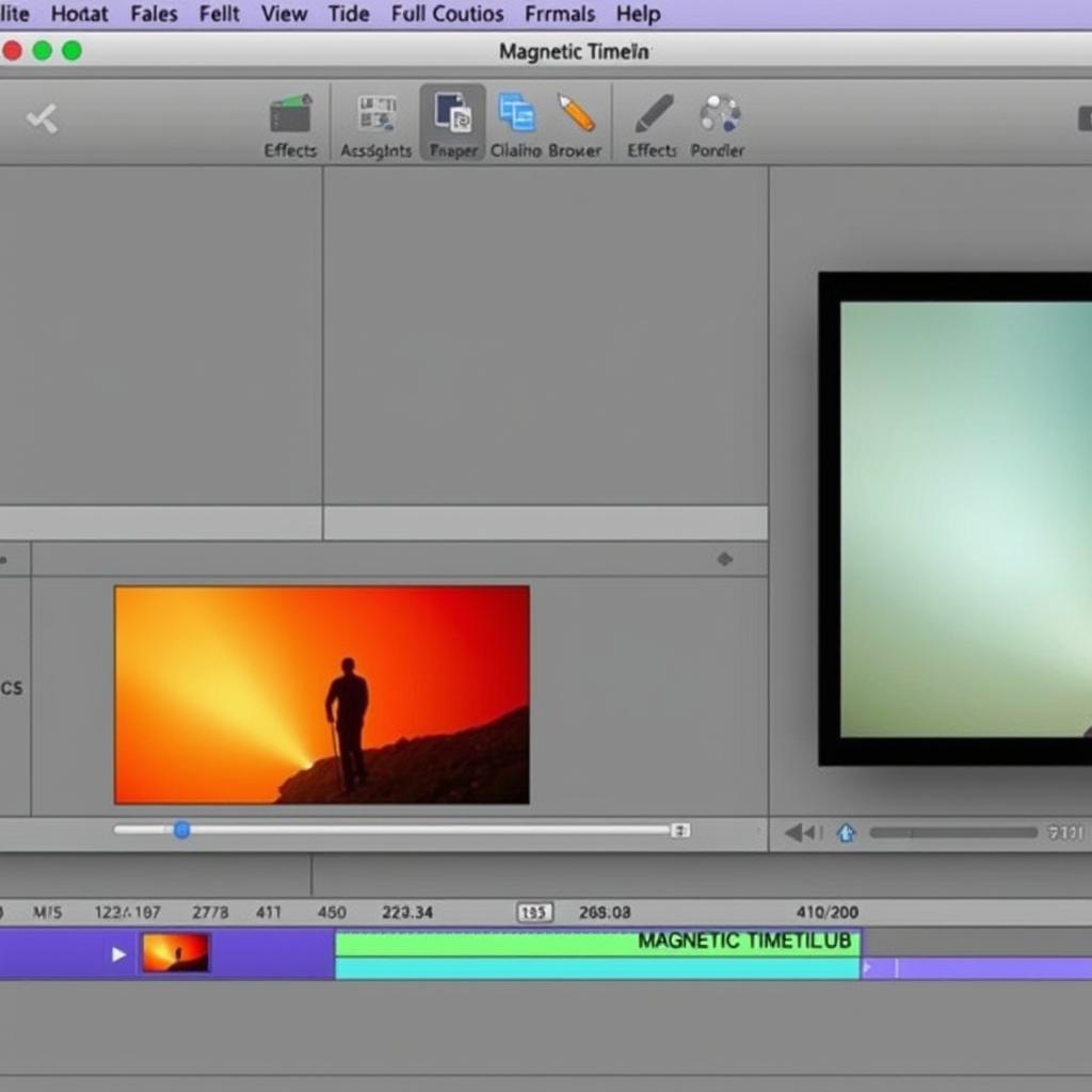 Interfejs Final Cut Pro podczas montażu filmu promocyjnego