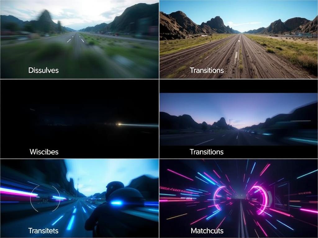 Różne rodzaje przejść w montażu filmu promocyjnego