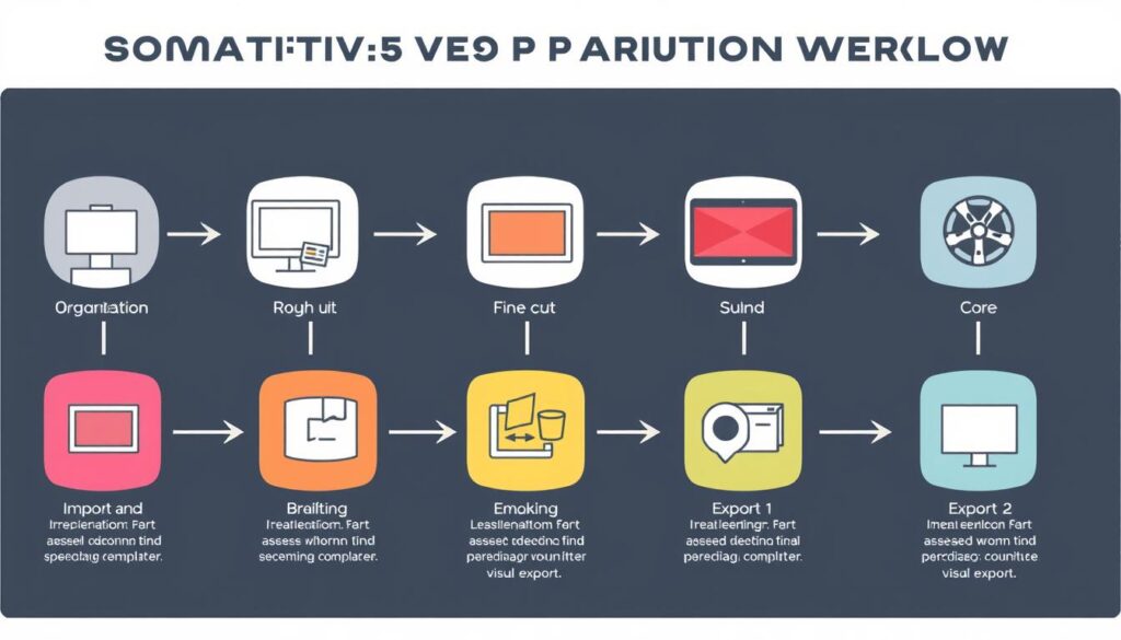 Schemat etapów postprodukcji filmu promocyjnego